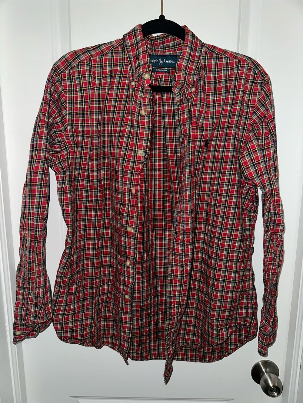 Ralph Lauren Red Green Plaid Button-Down Shirt